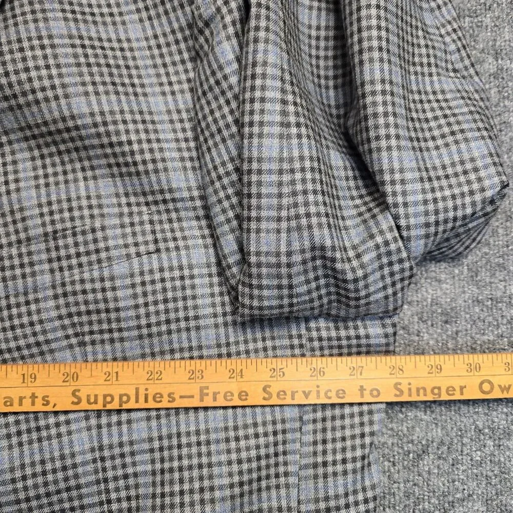 Ralph Ralph Lauren Blue Gray Check Tweed Blazer Men's 54R Regular Fit Two-Button